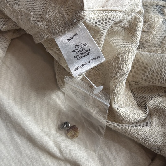 NWT Sigrid Olsen Signature Beige Sheer Tunic Long Sleeve Boho Resort Blouse, L - Picture 6 of 14